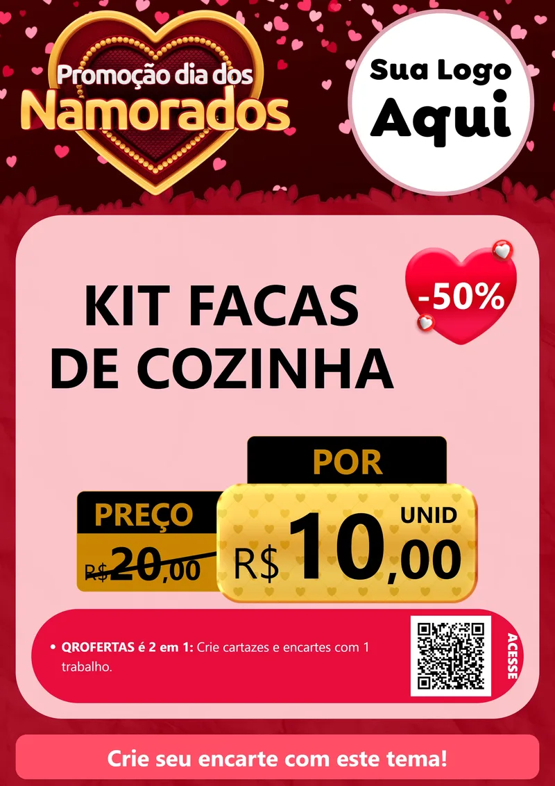 Modelo de Cartaz para Cartaz A4 Vertical com o tema Promoção Dia Dos Namorados para Utilidades Domésticas