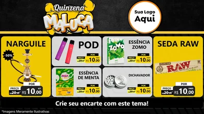 Modelo de TV para TV Horizontal com o tema Quinzena Maluca para Tabacaria