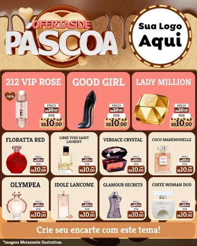 Modelo de Rede Social para Feed Instagram com o tema Ofertas de Páscoa para Perfumes