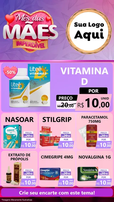 Modelo de Rede Social para Stories com o tema Mês das Mães Imperdível para Farmácia