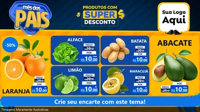 Modelo de TV para TV Horizontal com o tema Mês dos Pais para Hortifrúti