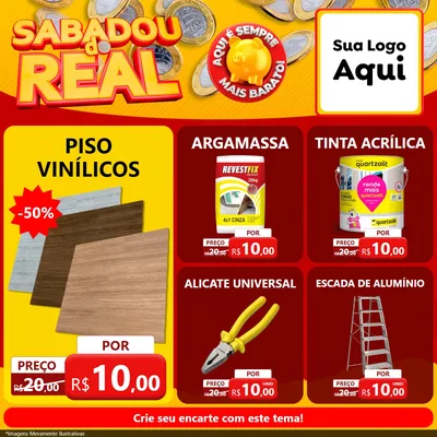 Modelo de Rede Social para Feed Facebook com o tema Sabadou do Real para Material para Construção