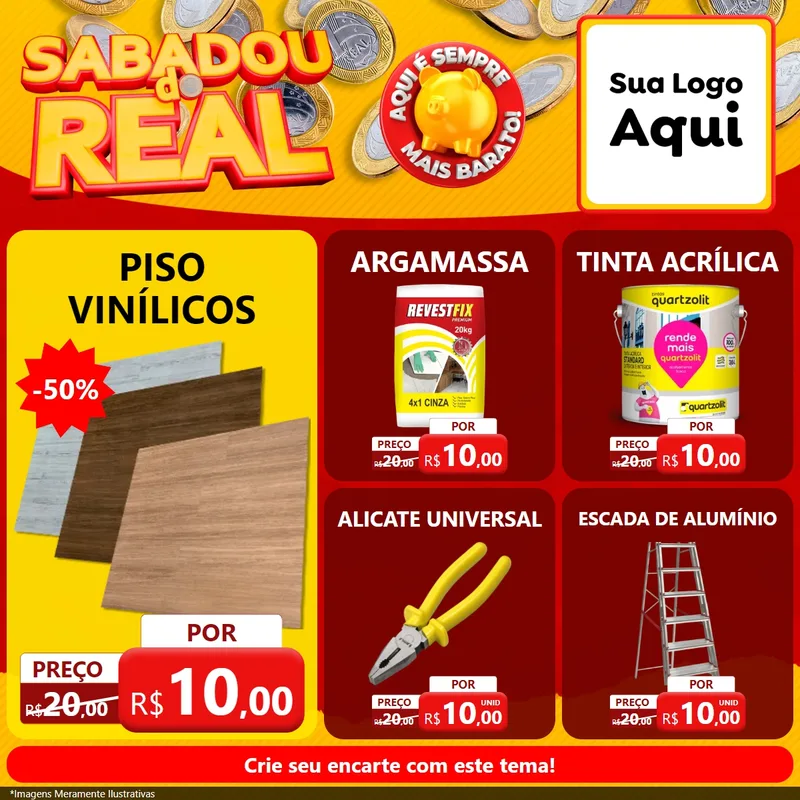 Modelo de Rede Social para Feed Facebook com o tema Sabadou do Real para Material para Construção