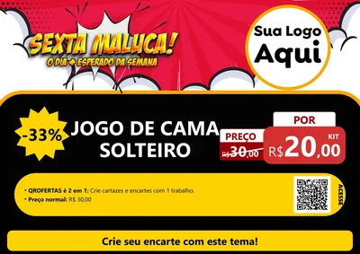 Modelo de Cartaz para Cartaz A4 Horizontal com o tema Sexta Maluca! para Cama, Mesa e Banho