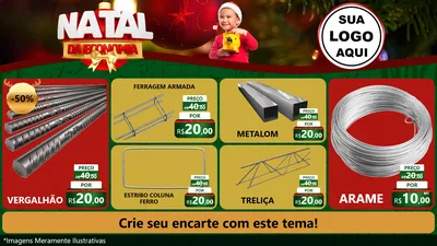Modelo de TV para TV Horizontal com o tema Natal da Economia para Ferragens