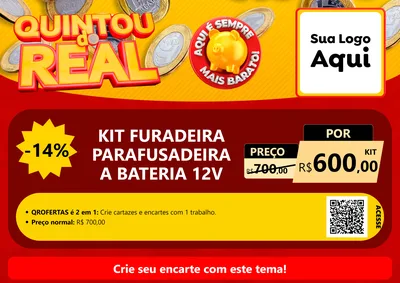 Modelo de Cartaz para Cartaz A4 Horizontal com o tema Quintou do Real para Maquinas e Ferramentas