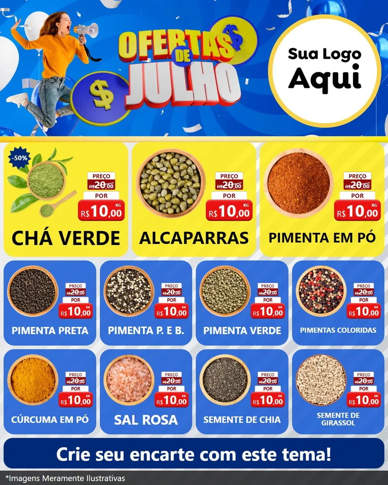 Modelo de Rede Social para Feed Instagram com o tema Ofertas de Julho para Produtos Naturais