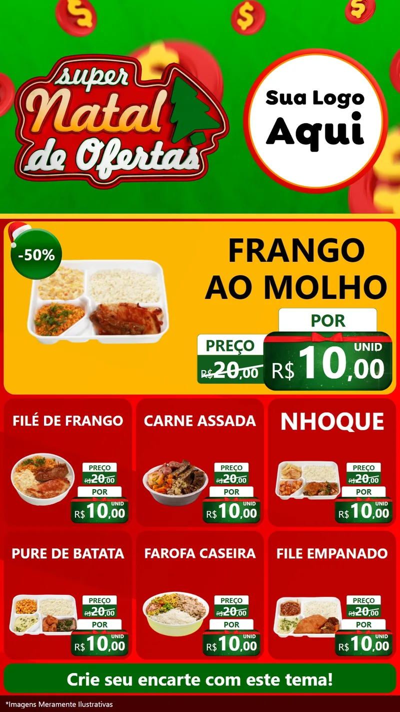 Modelo de Rede Social para Stories com o tema Super Natal de Ofertas para Restaurante