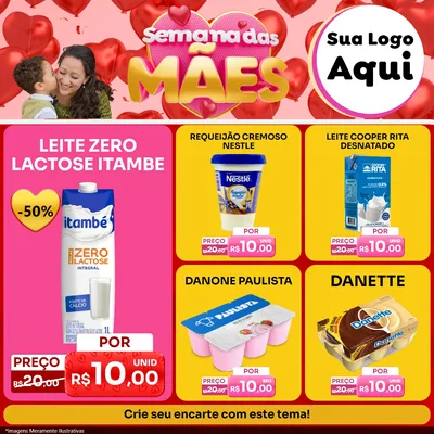 Modelo de Rede Social para Feed Facebook com o tema Semana Das Mães para Frios e Laticínios