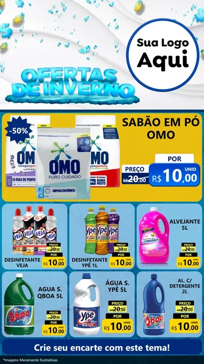 Modelo de Rede Social para Stories com o tema Ofertas de Inverno para Produtos de Limpeza