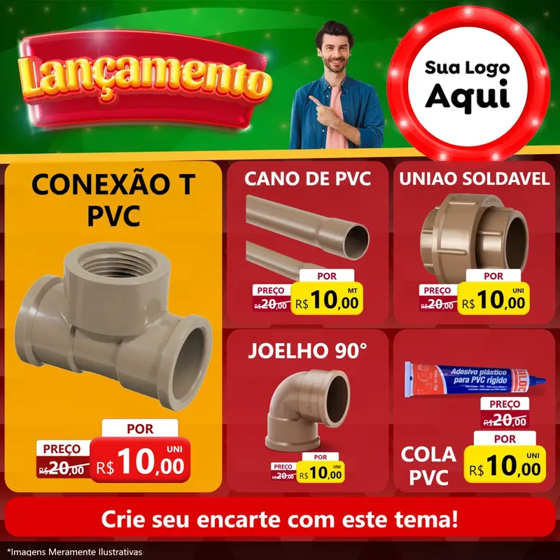 Modelo de Rede Social para Feed Facebook com o tema Lançamento para Tubos e conexões
