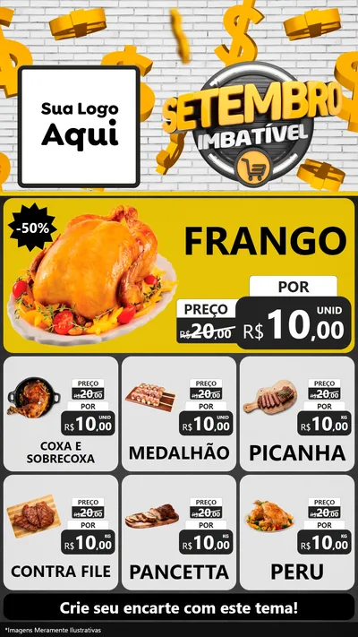 Modelo de Rede Social para Stories com o tema Setembro Imbatível para Assados