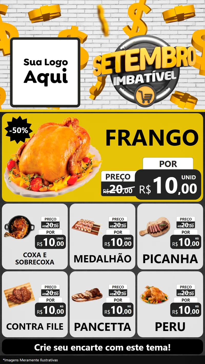 Modelo de Rede Social para Stories com o tema Setembro Imbatível para Assados