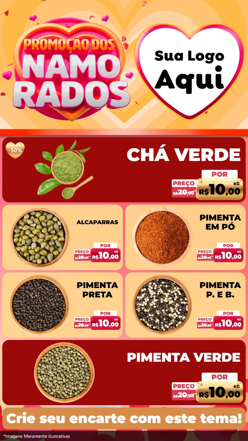 Modelo de TV para TV Vertical com o tema Promoção dos Namorados para Produtos Naturais