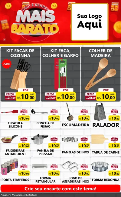 Modelo de Encarte para Encarte Grande com o tema Mais Barato para Utilidades Domésticas