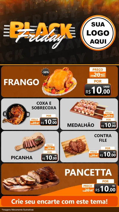Modelo de TV para TV Vertical com o tema Black Friday para Assados