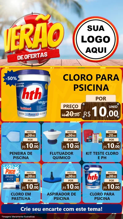 Modelo de Rede Social para Stories com o tema Verão de Ofertas para Produtos para Piscina