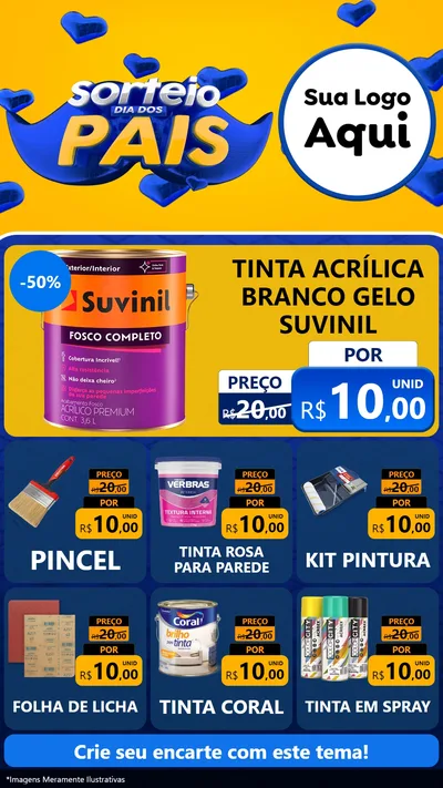 Modelo de Rede Social para Stories com o tema Sorteio Dia dos Pais para Tintas e Ferramentas