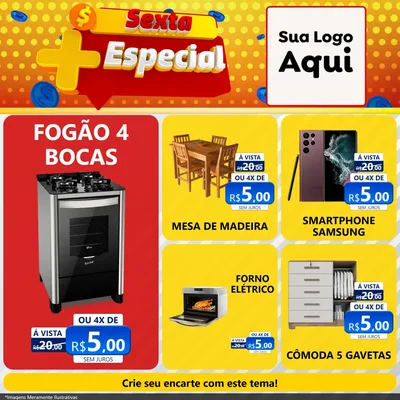 Modelo de Rede Social para Feed Facebook com o tema Sexta Mais Especial para Móveis e Eletro