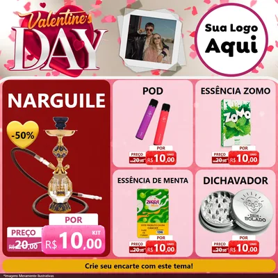 Modelo de Rede Social para Feed Facebook com o tema Valentine's Day para Tabacaria