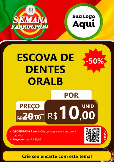 Modelo de Cartaz para Cartaz A4 Vertical com o tema Semana Farroupilha para Higiene Pessoal