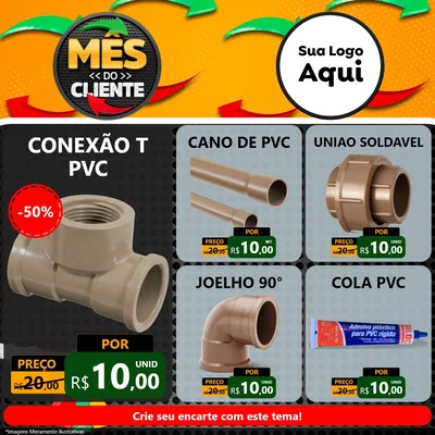 Modelo de Rede Social para Feed Facebook com o tema Mês do Cliente para Tubos e conexões