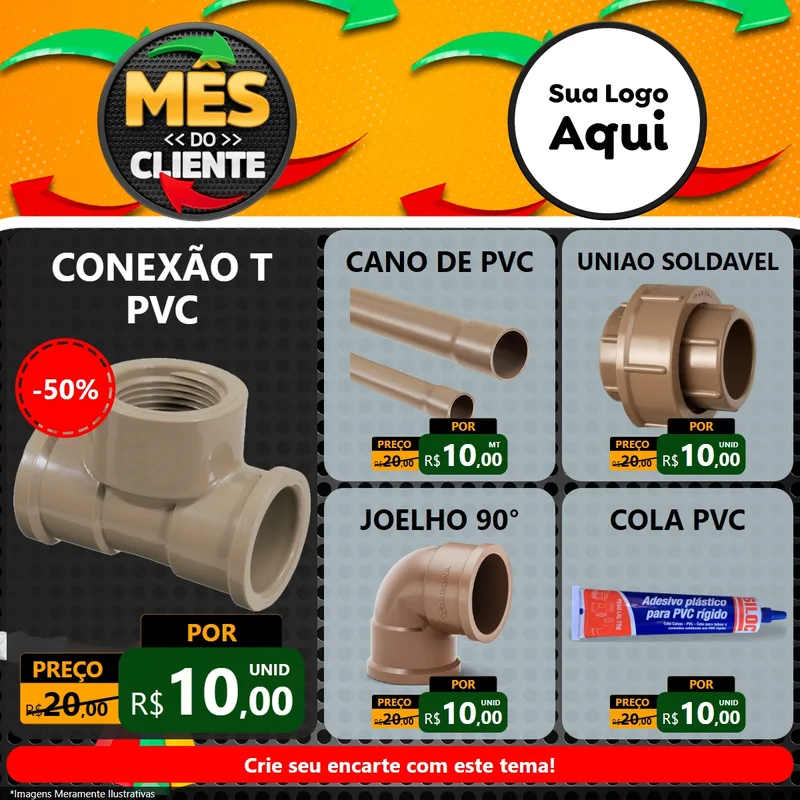 Modelo de Rede Social para Feed Facebook com o tema Mês do Cliente para Tubos e conexões