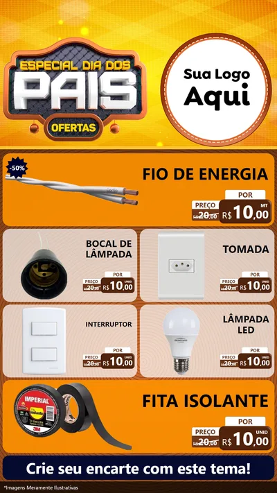 Modelo de TV para TV Vertical com o tema Especial Dia dos Pais para Materiais Elétricos