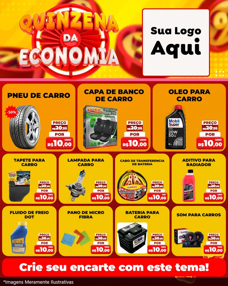 Modelo de Rede Social para Feed Instagram com o tema Quinzena Da Economia para Auto peças