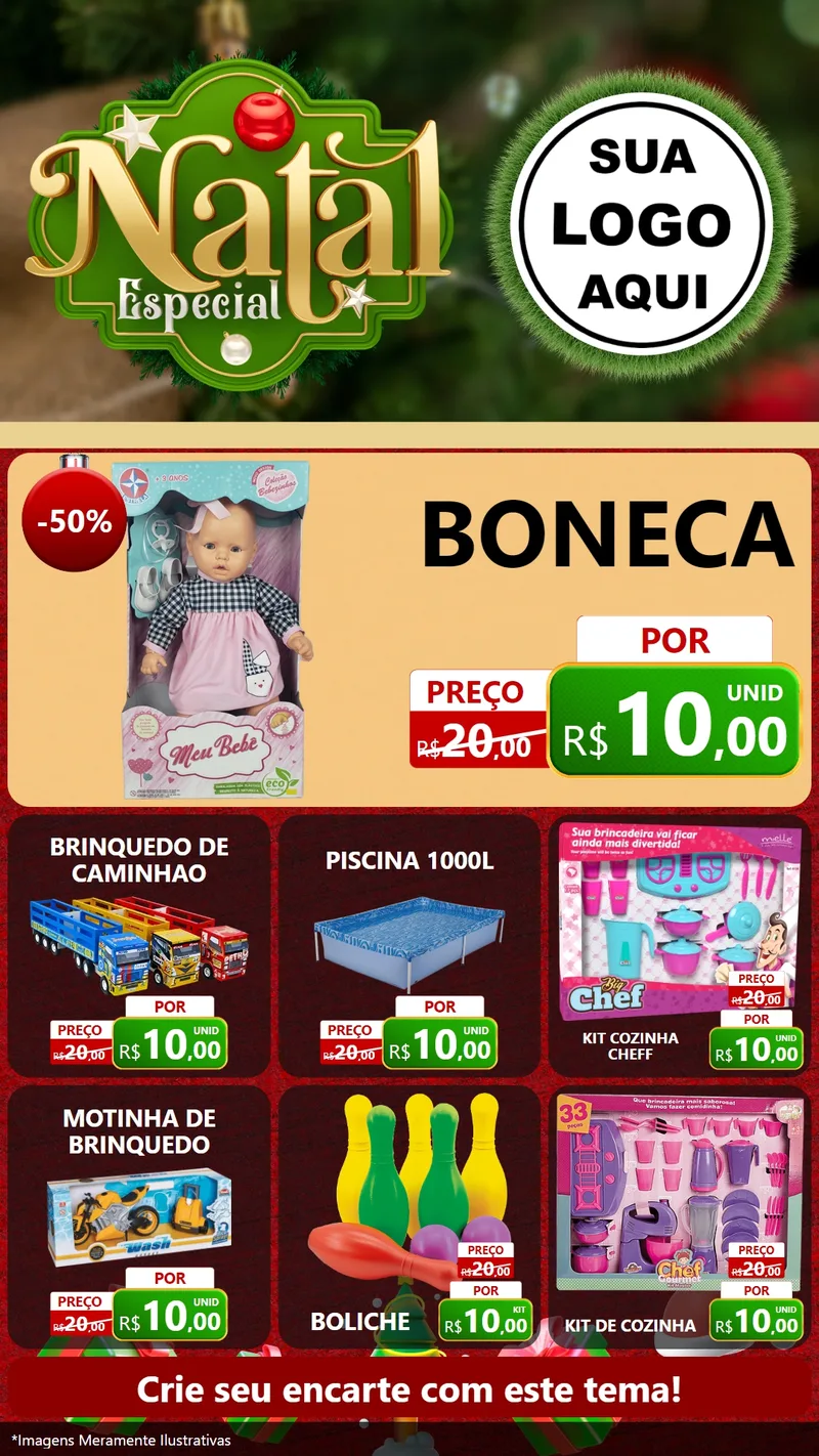 Modelo de Rede Social para Stories com o tema Natal Especial para Brinquedos
