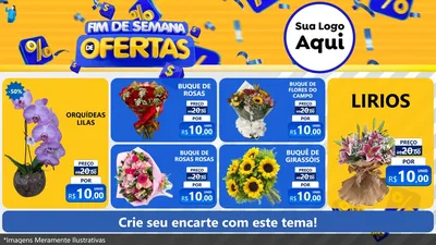 Modelo de TV para TV Horizontal com o tema Fim de Semana de Ofertas para Floricultura e jardim