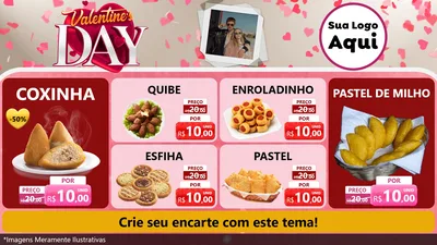 Modelo de TV para TV Horizontal com o tema Valentine's Day para Salgadaria
