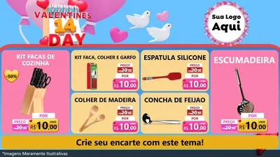Modelo de TV para TV Horizontal com o tema Valentine's Day para Utilidades Domésticas