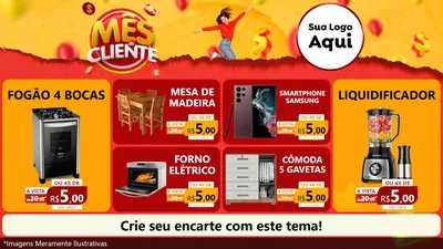Modelo de TV para TV Horizontal com o tema Mês do Cliente para Móveis e Eletro