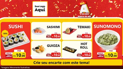 Modelo de TV para TV Horizontal com o tema Dia A o Dia Mais Barato do Mês para Comida japonesa