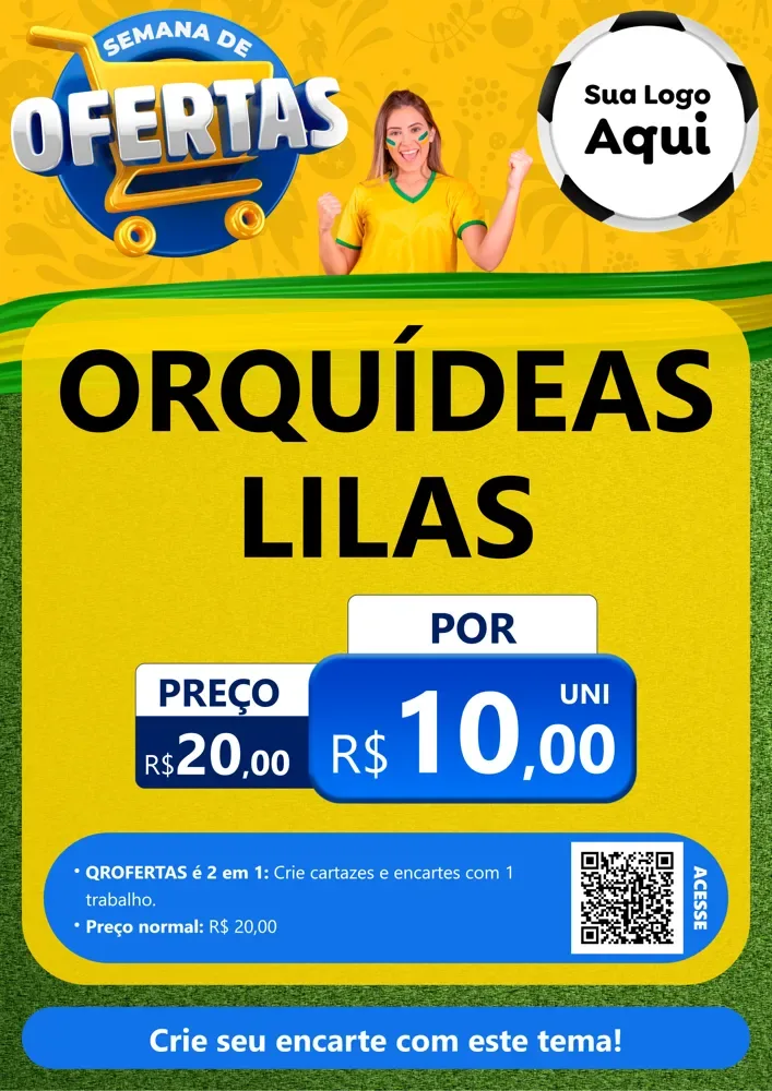 Modelo de Cartaz para Cartaz A4 Vertical com o tema Semana de Ofertas - Copa para Floricultura e jardim