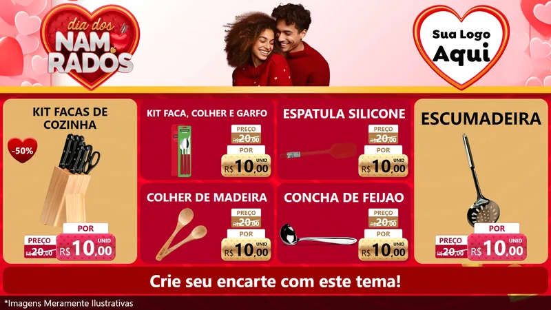 Modelo de TV para TV Horizontal com o tema Dia dos Namorados para Utilidades Domésticas