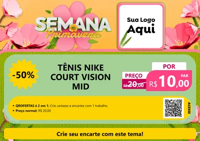 Modelo de Cartaz para Cartaz A4 Horizontal com o tema Semana da Primavera para Calçados