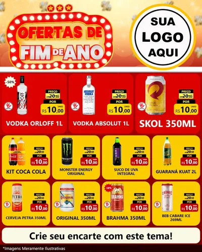 Modelo de Rede Social para Feed Instagram com o tema Ofertas de Fim de Ano para Distribuidora de bebidas