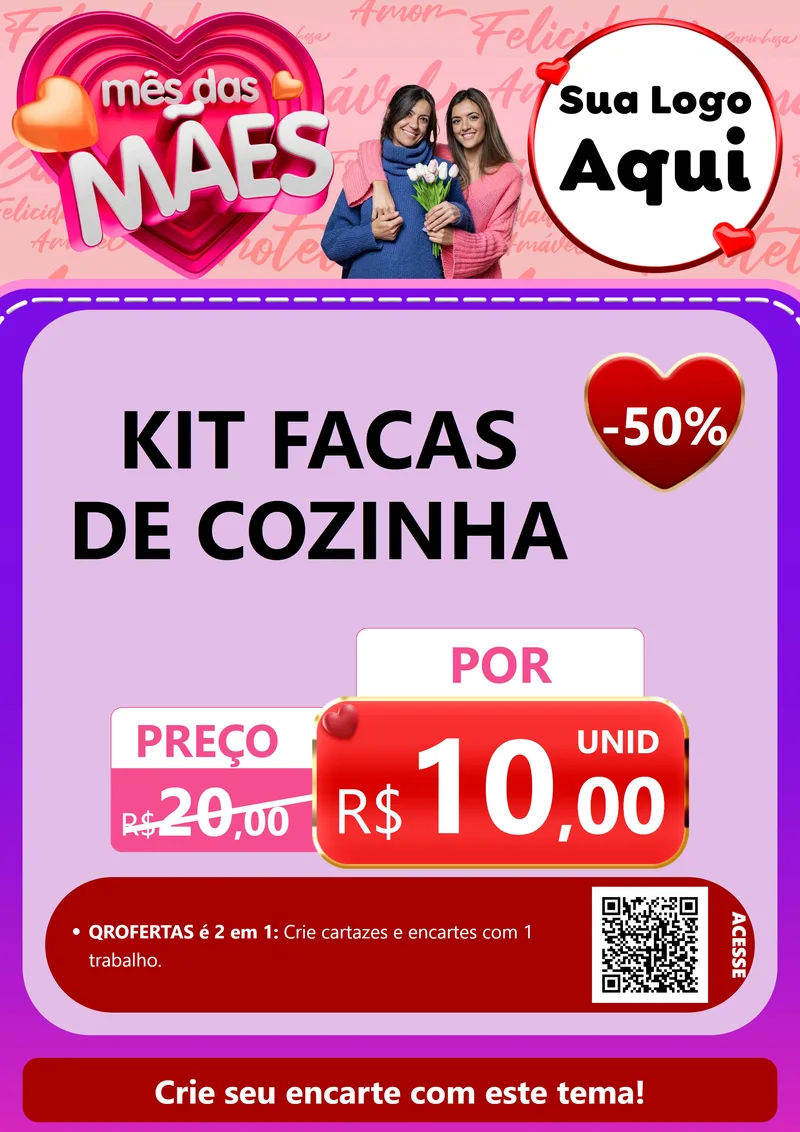 Modelo de Cartaz para Cartaz A4 Vertical com o tema Mês Das Mães para Utilidades Domésticas
