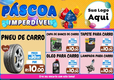 Modelo de Encarte para Encarte A4 Horizontal com o tema Páscoa Imperdível para Auto peças