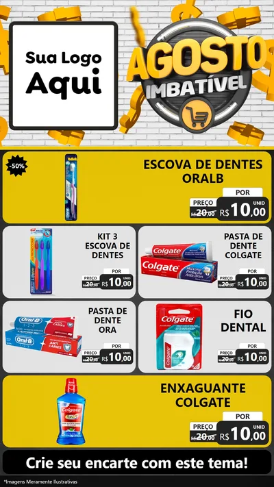 Modelo de TV para TV Vertical com o tema Agosto imbatível para Higiene Pessoal