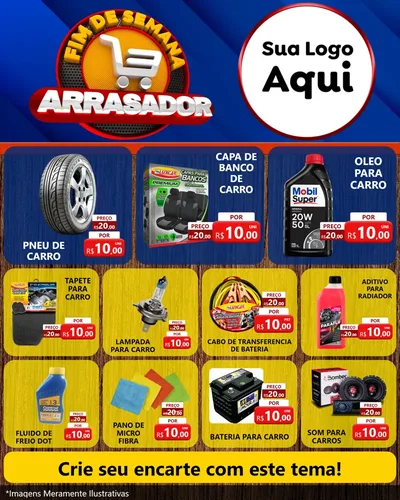 Modelo de Rede Social para Feed Instagram com o tema Fim De Semana Arrasador para Auto peças