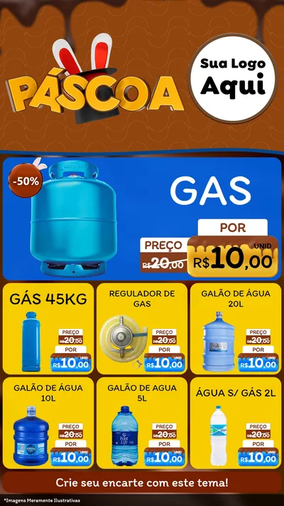 Modelo de Rede Social para Stories com o tema Páscoa para Água e gás