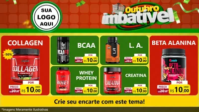 Modelo de TV para TV Horizontal com o tema Outubro Imbatível para Suplementos alimentares