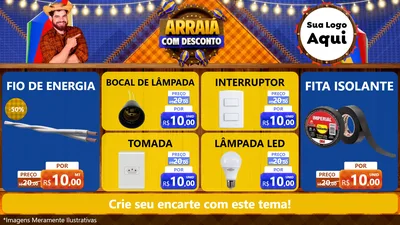 Modelo de TV para TV Horizontal com o tema Arraiá Com Desconto para Materiais Elétricos
