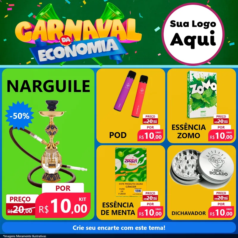 Modelo de Rede Social para Feed Facebook com o tema Carnaval da Economia para Tabacaria