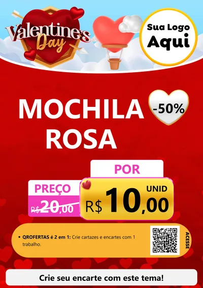 Modelo de Cartaz para Cartaz A4 Vertical com o tema Valentine's Day para Papelaria