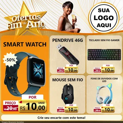 Modelo de Rede Social para Feed Facebook com o tema Ofertas Fim de Ano para Informática