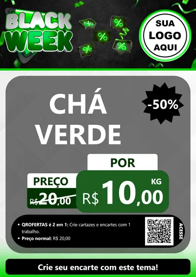 Modelo de Cartaz para Cartaz A4 Vertical com o tema Black Week para Produtos Naturais